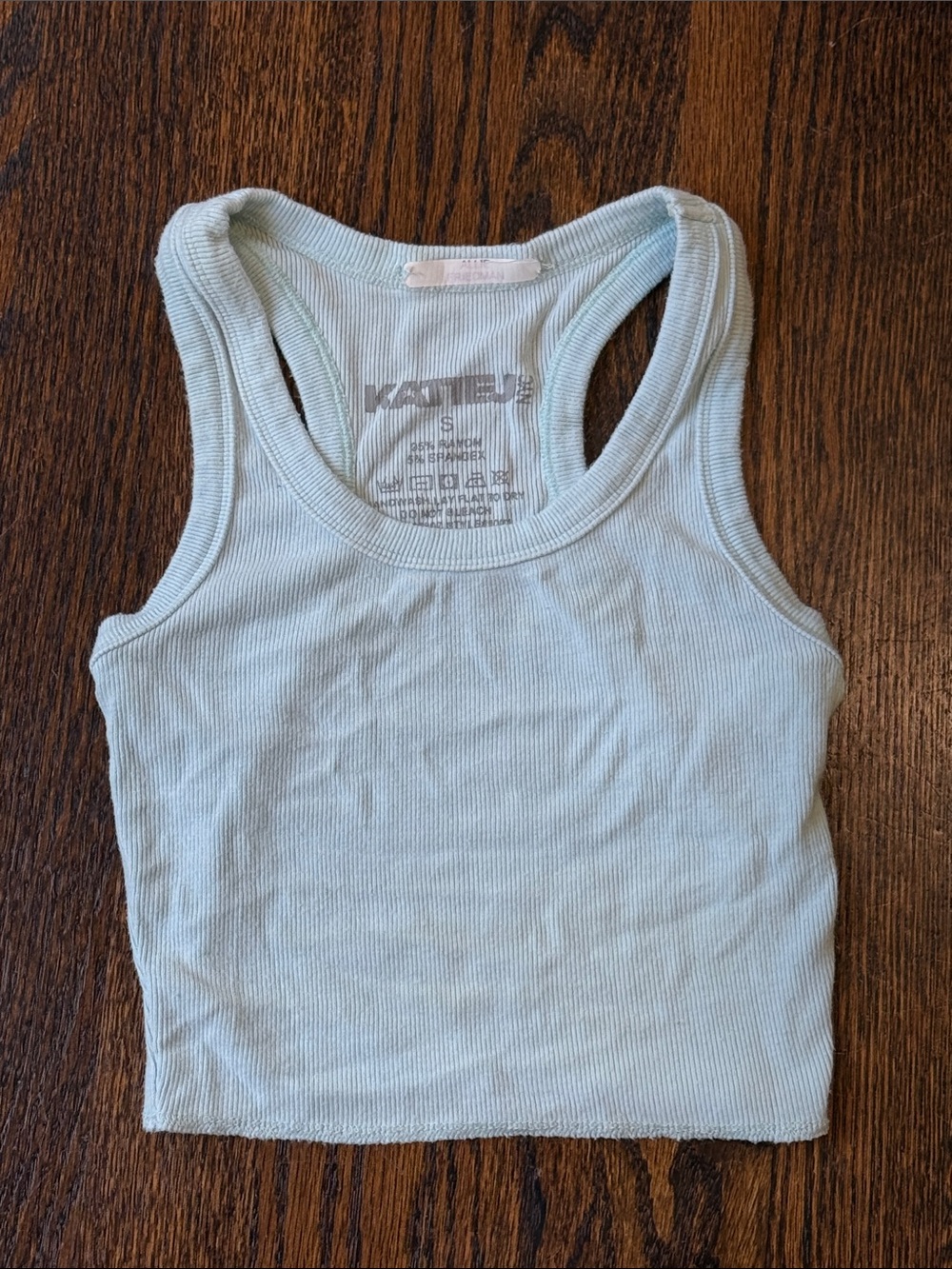 Light Blue Ribbed Racerback Tank Katie j NYC size small tween